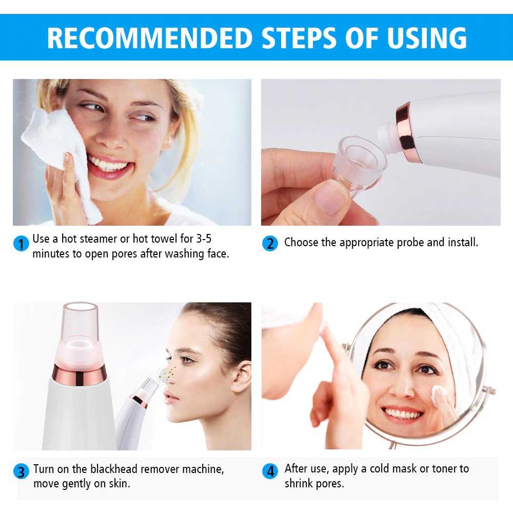 Hailicare vakum komedo penghisap komedo dan jerawat Vacuum Suction Skin Face Care Blackhead Pore Cleaner MC-004 Warna Putih Blackhead Remover Vacuum Acne Pimple Black Spot Suction Electric Facial Pore Cleaner Skincare Exfoliating Beauty Instrument