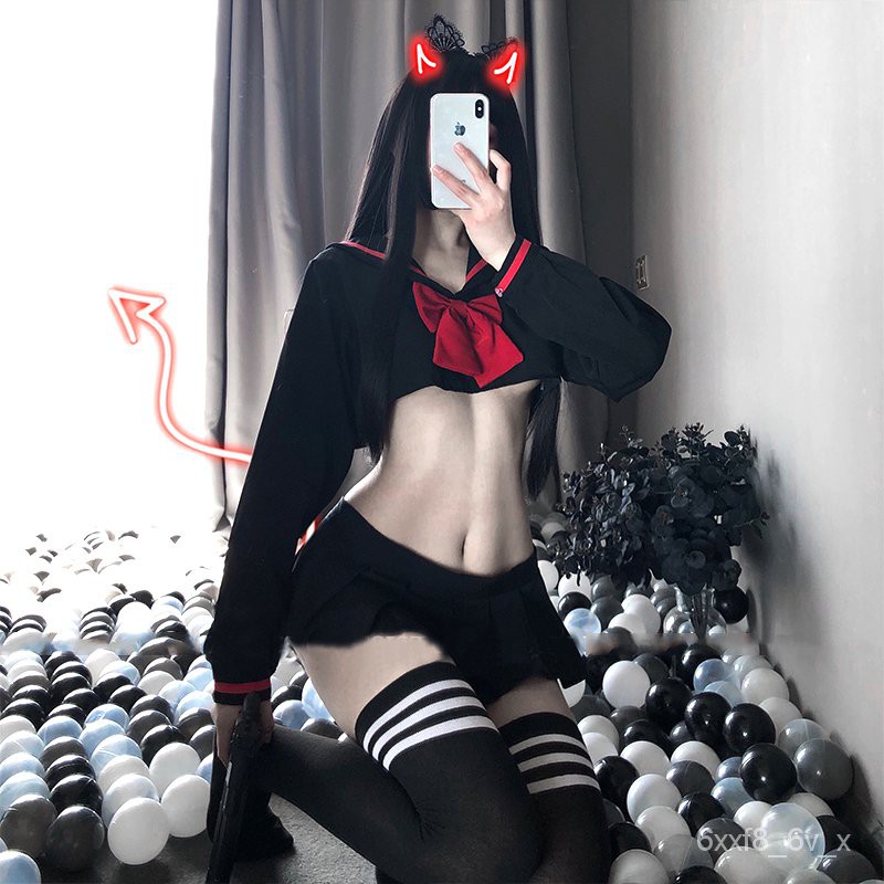JK School Uniform Kawaii Lingerie Lolita Mini Top Skirt Erotic Roleplay Set Student Sailor Outfits B