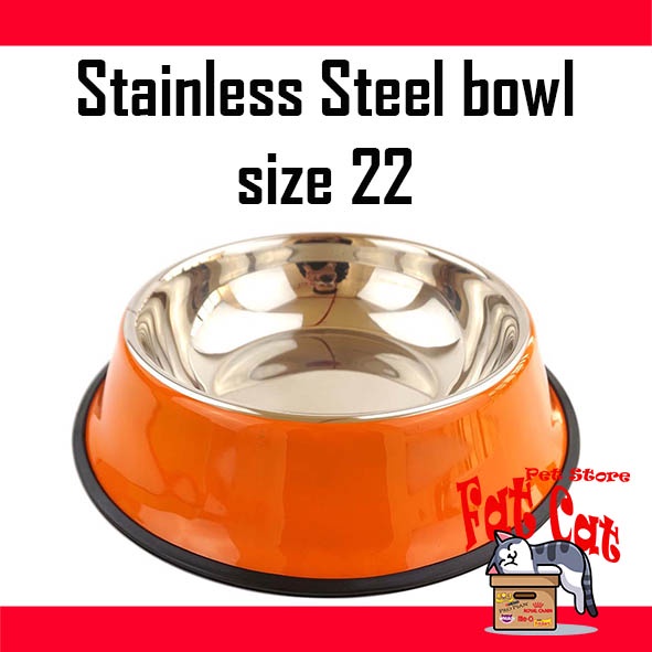 tempat makan kucing anjing Pet Bowl Stainless steel 22cm