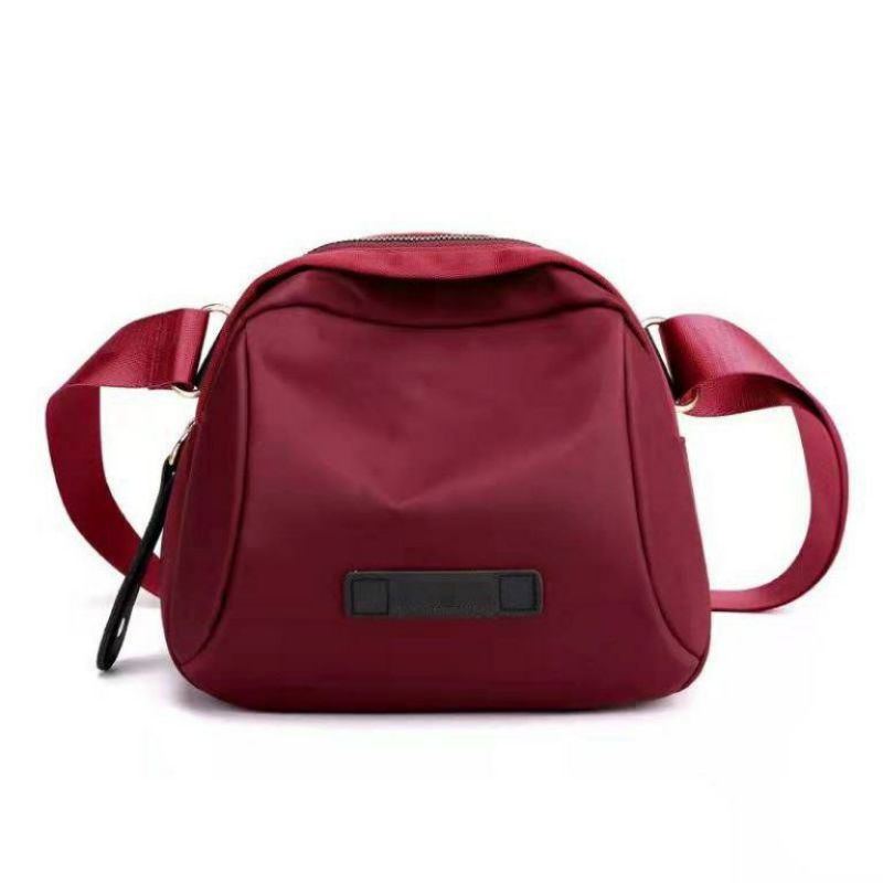 tas wanita cewek slempang selempang slingbag serba guna fashion import bahan nilon kulitas bagus rea