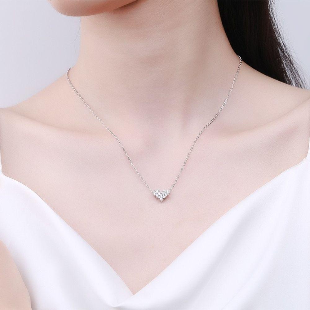 [Elegan] Wanita Kalung Fashion Cahaya Desain Mewah Rasa Bentuk Hati Hadiah Pacar Dua Cara Untuk Memakai Pesona Leher