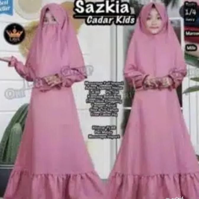 ( BISA COD ) SETELAN BAJU GAMIS ANAK PEREMPUAN 9 10 11 12 13 tahun/FRE JILBAB CADAR HEMAT [Kode