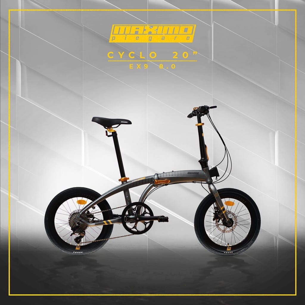 KHUSUS LUAR KOTA - NEW Sepeda Lipat Maximo Cyclo 20 inchi Ex9 3.0 9 Speed