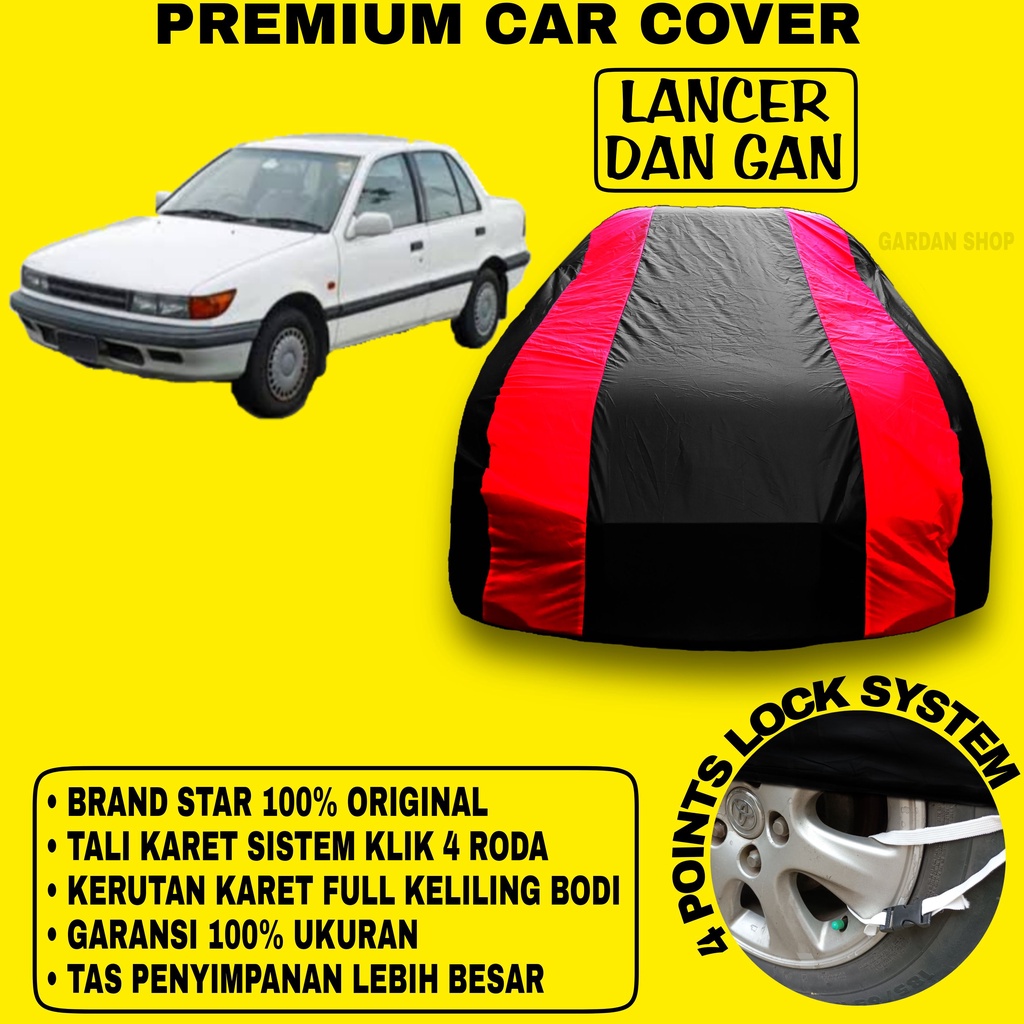 Body Cover LANCER DAN GAN Sarung Strip MERAH Penutup Pelindung Bodi Mobil Lancer Dan Gan PREMIUM Cover