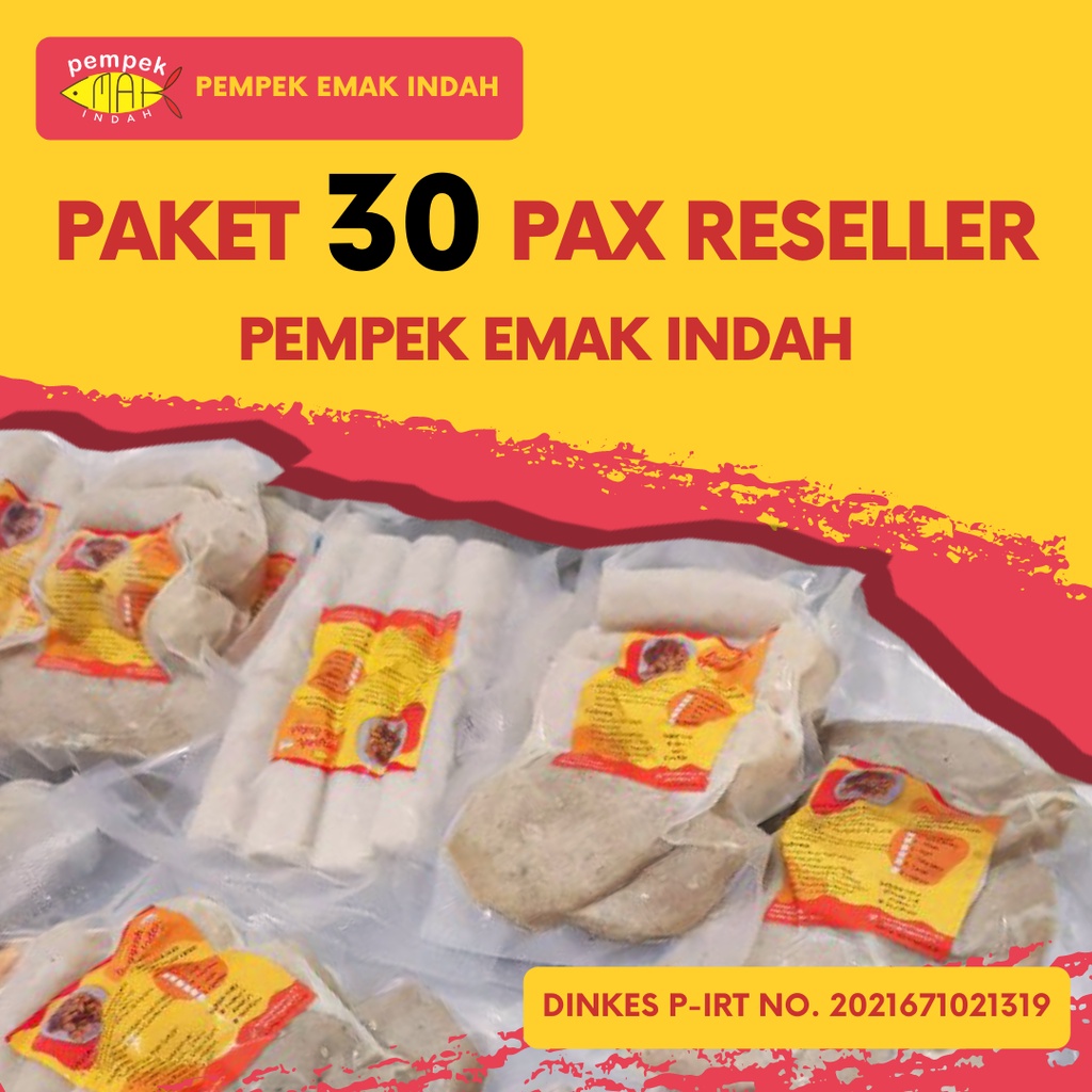 PEMPEK EMAK INDAH - PAKET KHUSUS RESELLER PEMPEK EMAK INDAH 10 Paket ( 30 PAX ) - PEMPEK MPENAK PALEMBANG ASLI IKAN TENGGIRI