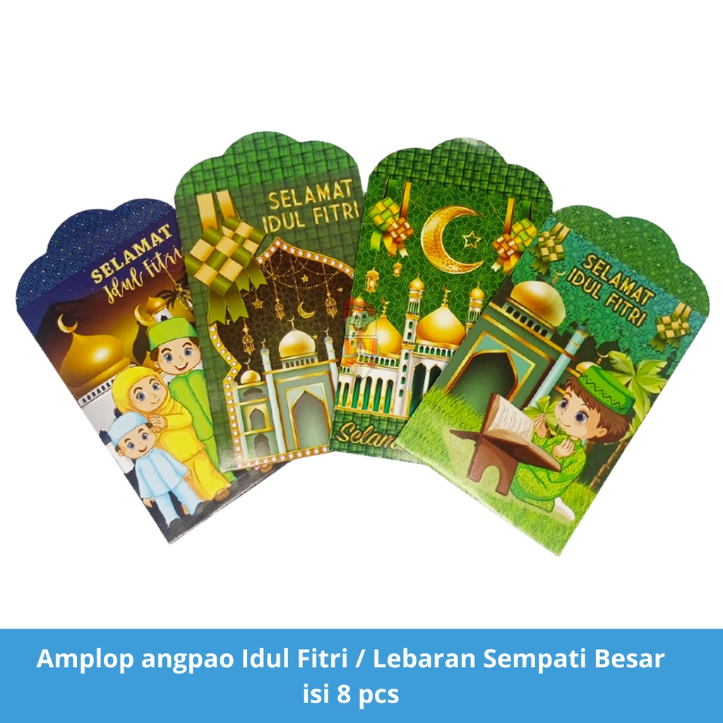 

Amplop angpao Idul Fitri / Lebaran Sempati Tanggung isi 8 pcs