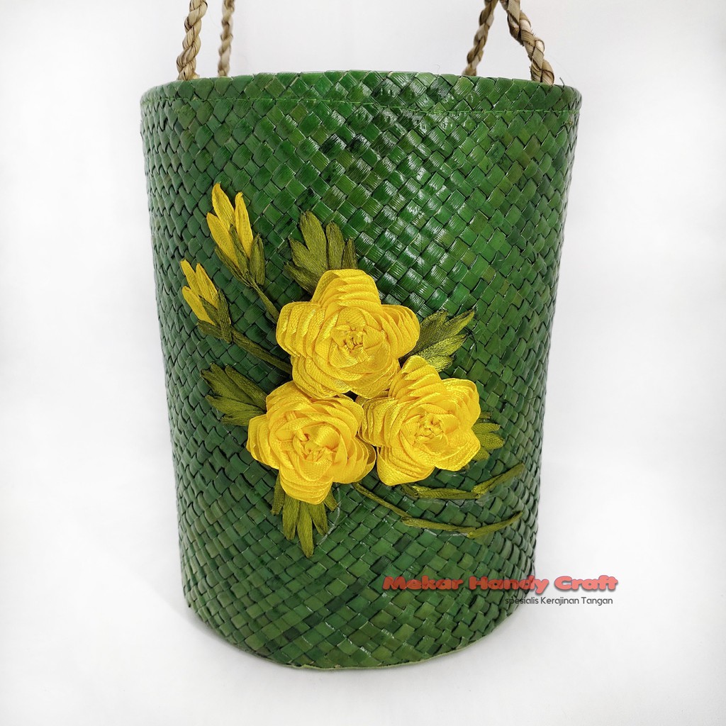 Tas Jinjing Parcel Anyaman Pandan Sulam Kemasan Kue