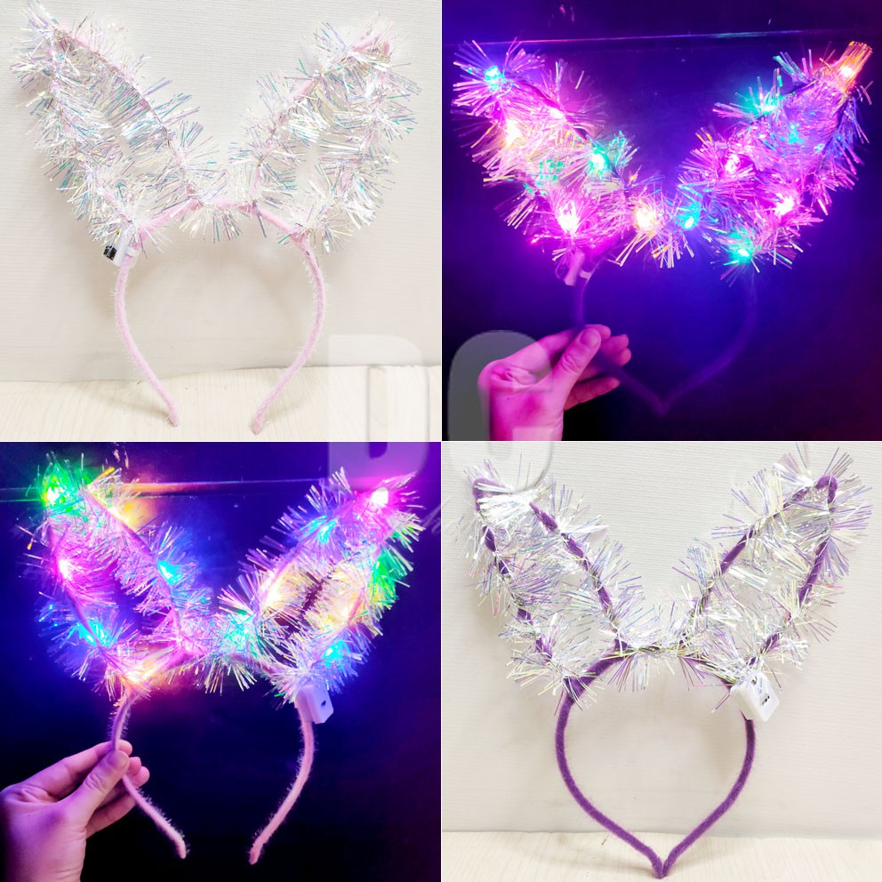 Bando Kelinci LED RANDOM Bando Telinga Kelinci Lampu Menyala Bunny Headband