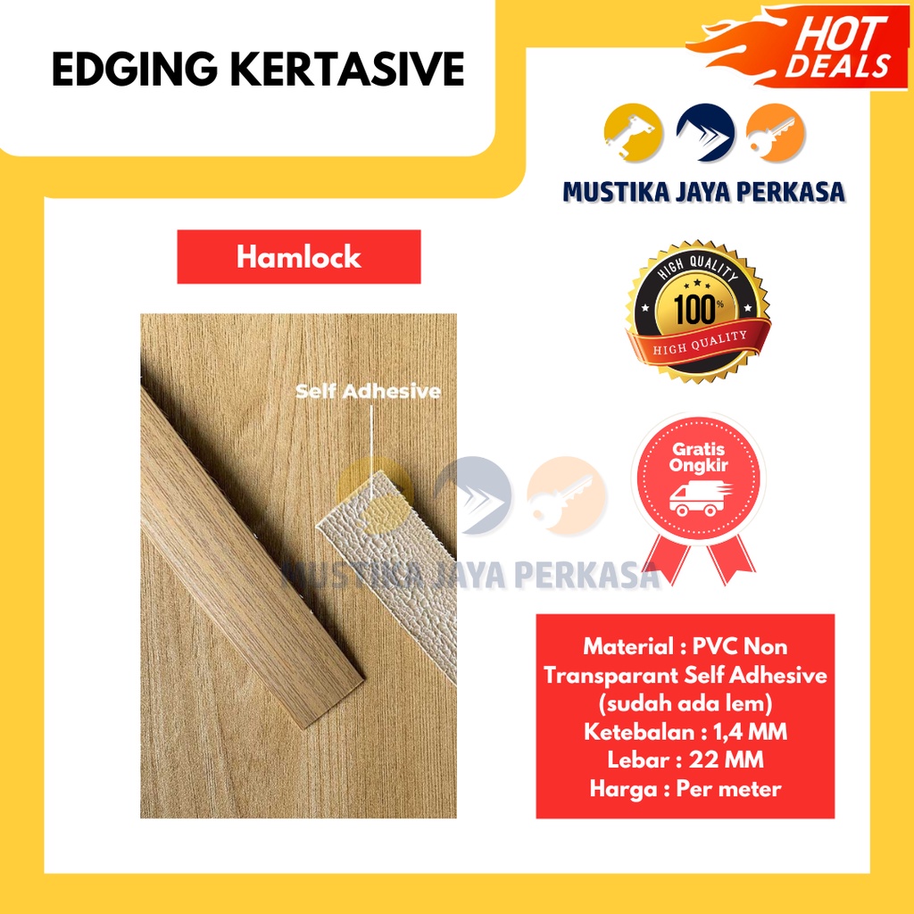 Edging Kertasive PVC Interior Edging HPL List Meja Laci Sticker Adhesive