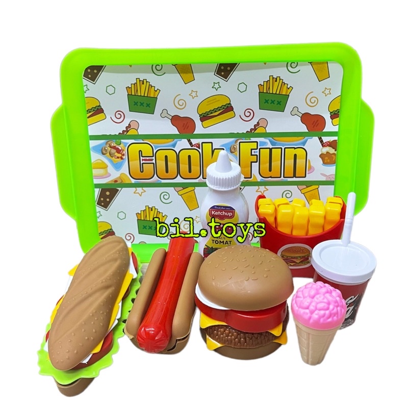 MAINAN FASTFOOD SET PENAMPAN LF50 SANDWICH BURGER SET