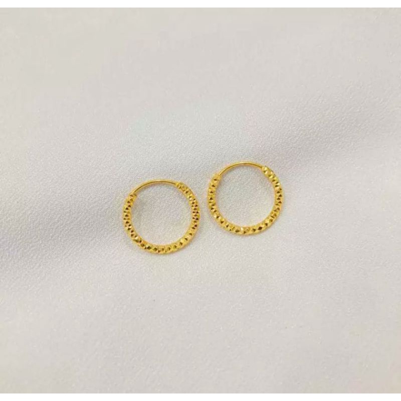 ANTING CANTIK BULAT UKIR//ANTING GIPSI EMAS UKIR