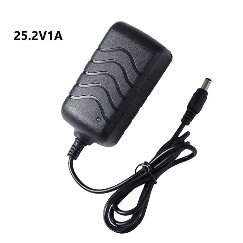 Adaptor Power Supply Pengisi Daya Baterai Lithium Dc25.2V 1a Untuk Perangkat Pijat Us / Eu Plug