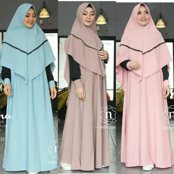 pakaian Gaun muslim ibu islami Vgkansha syari busui baju muslim wanita set gamis jilbab maxi khimar