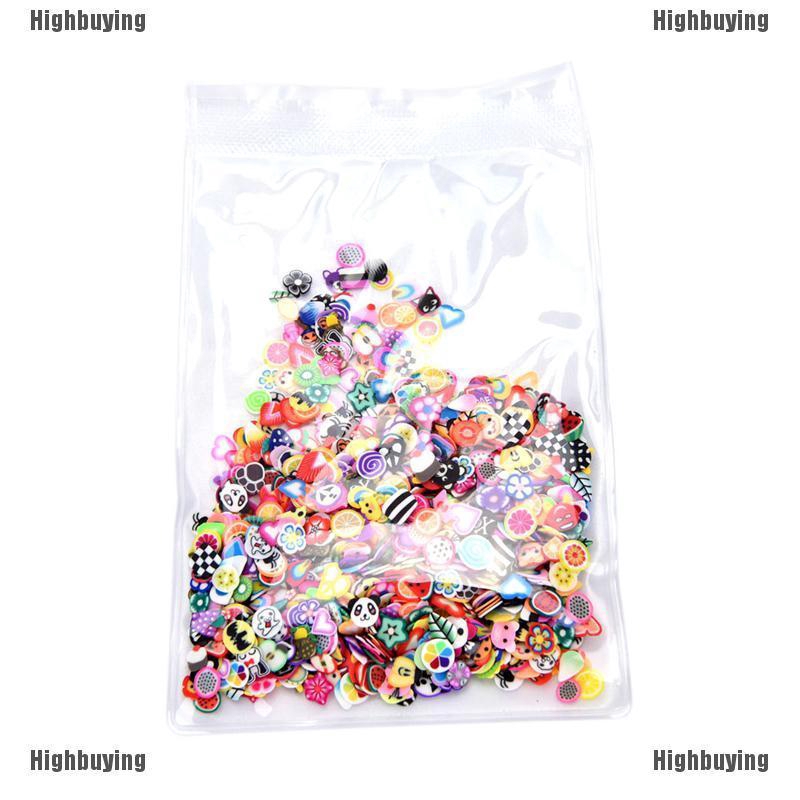 Hbid 1000pcs Fimo Clay Bentuk Buahhewan 3D Untuk Dekorasi Nail Art DIY