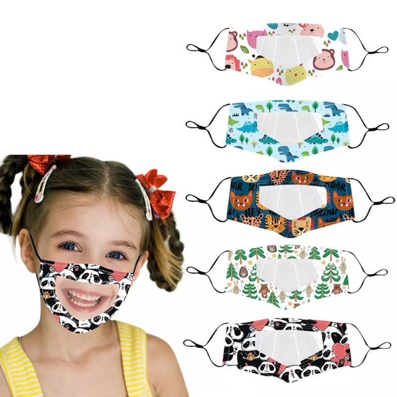 MASKER ANAK TRANSPARAN MOTIF KARTUN KARAKTER MIKA HANDMADE MASK EARLOOP / HEADLOOP LUCU TUNA RUNGU