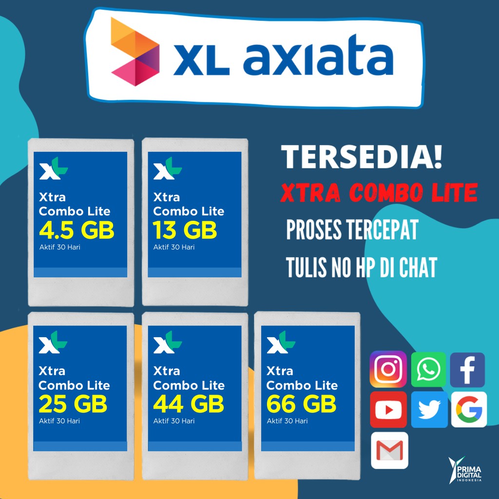 KUOTA DATA PAKET XL Xtra Combo Lite 2 GB - 44 GB 30 HARI