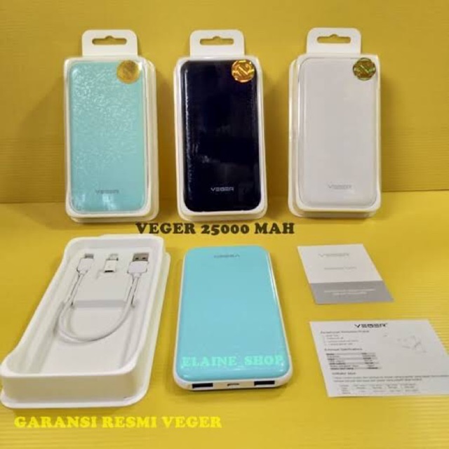 POWERBANK VEGER V16 25.000MAH    HARGA GROSIR MURAH TAHAN