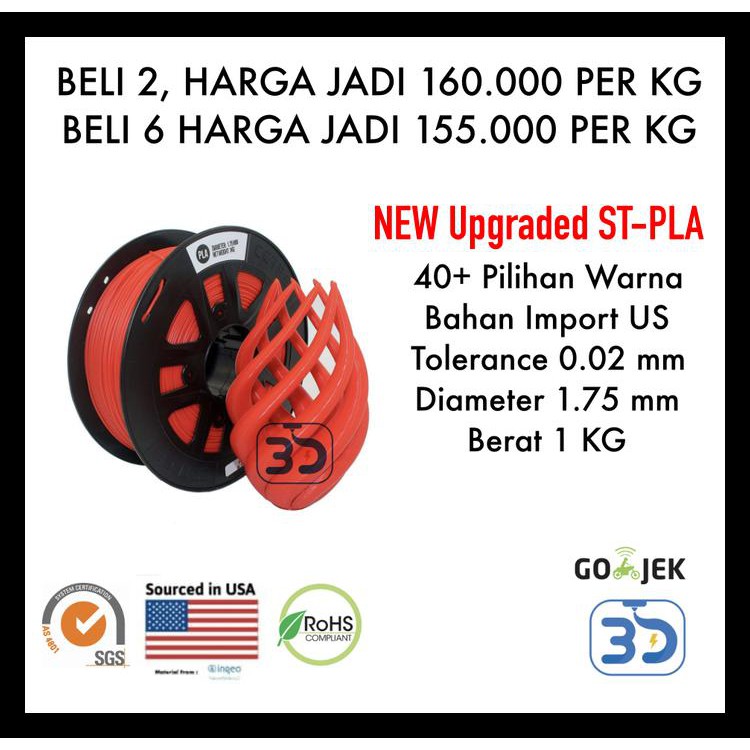 

COD TINTA 3D PRINTER FILAMENT PLA DAN ABS KUALITAS BAGUS - ABS KODE 1032