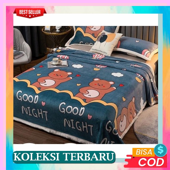Selimut Bulu Motif Bunga Uk.Jumbo Extra Tebal Dewasa Import 99 Selimut Super Tebal Jumbo Selimut Bul