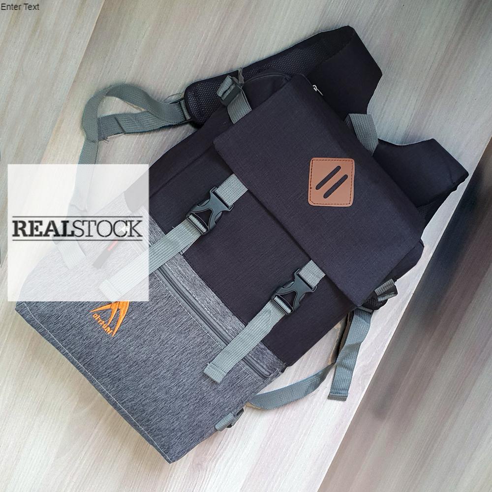 ORI Tas Korea Tas Ransel Korea MJU01 Volume 40 Liter Tas Pria Tas Wanita Kombinasi Bahan Kanvas Tas 