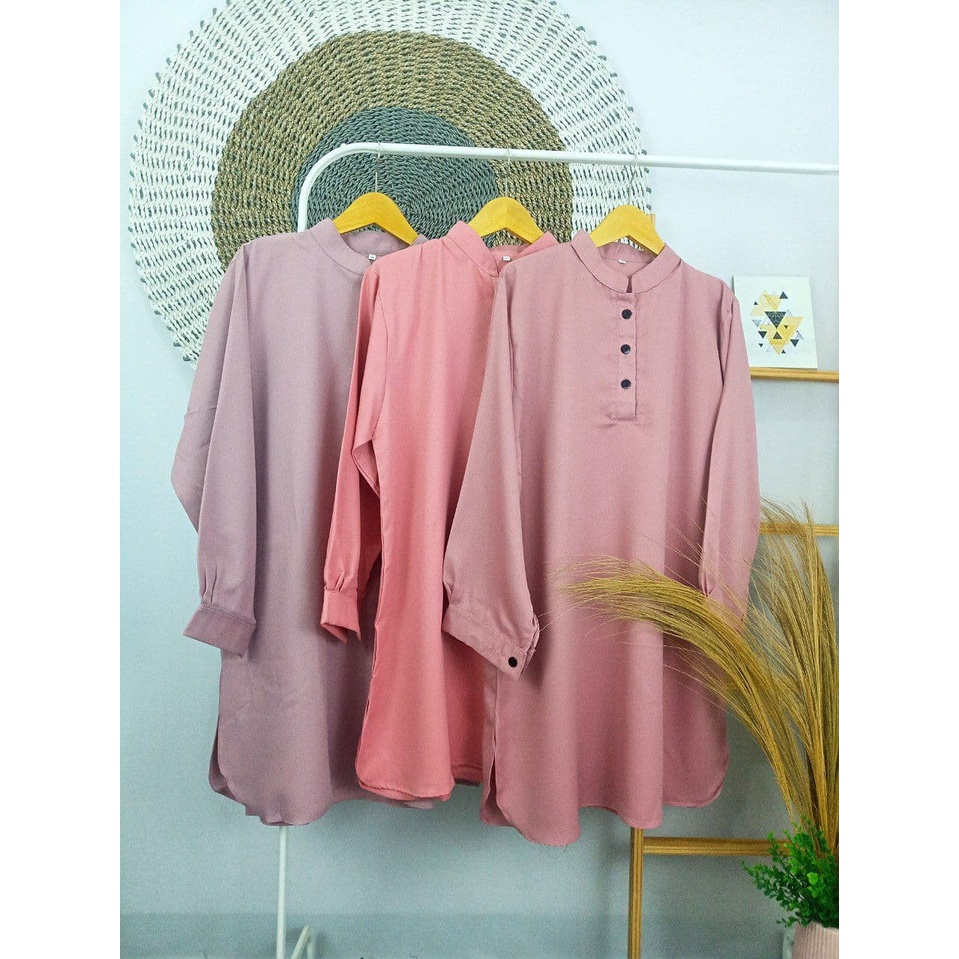 BAJU ATASAN LONG TUNIK WANITA JUMBO BIGSIZE WANITA BUSUI MUSLIM POLOS TERBARU KEKINIAN MURAH (COD)