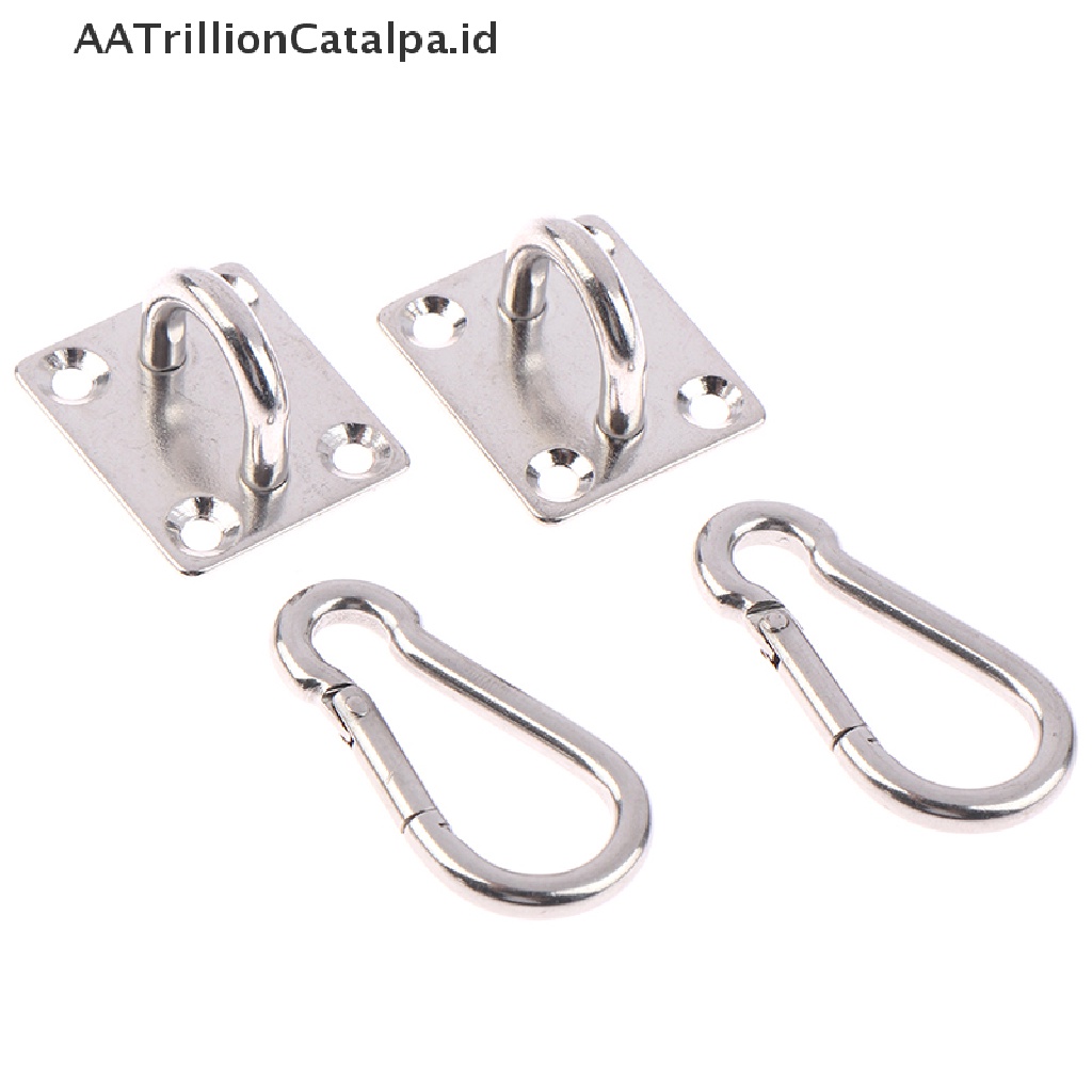 Aatrillioncatalpa 2 Set Kait Hammock Bentuk U Multifungsi Bahan Stainless Steel