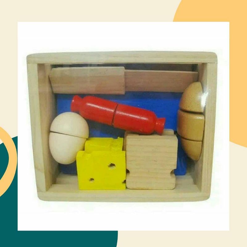 Mainan kayu ANAK / Mainan Edukasi kayu " ROTI POTONG KAYU"