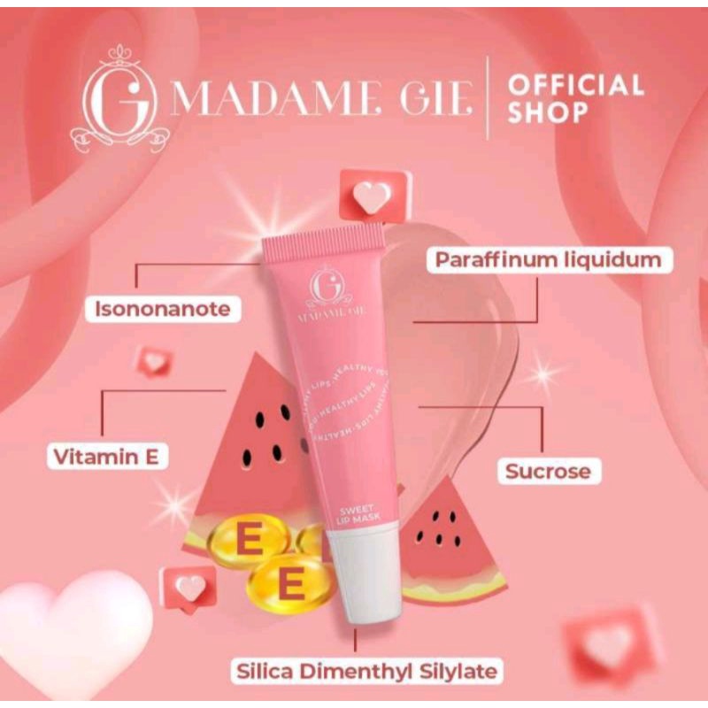 MADAME GIE SWEET LIP MASK MASKER SCRUB PELEMBAB BIBIR