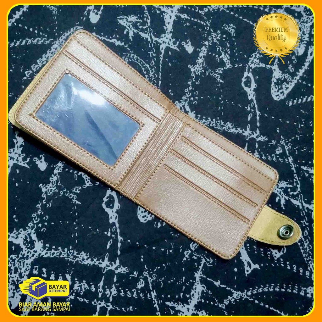 dompet lipat Pria distro pendek kancing grosir COD bahan PVC