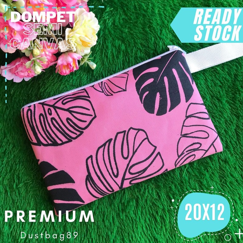 POUCH DOMPET SEMI KANVAS MONSTERA | DSK 20.12