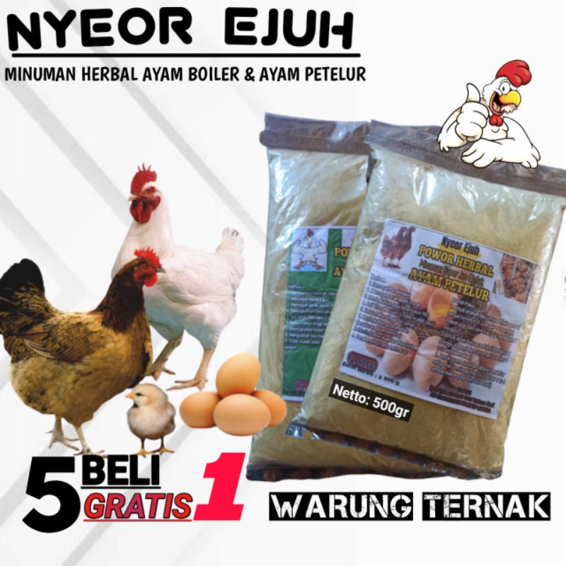 SUPLEMEN HERBAL/VITAMIN AYAM BOILER DAN AYAM PETELUR NYEOR EJUH