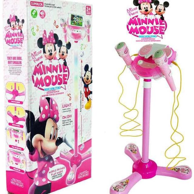 Mainan Microphone Double Layar Depan HP Anak Frozen/Mickey/Hello kitty