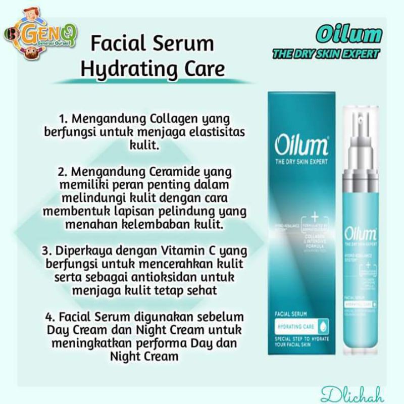 oilum hydrating care facial serum