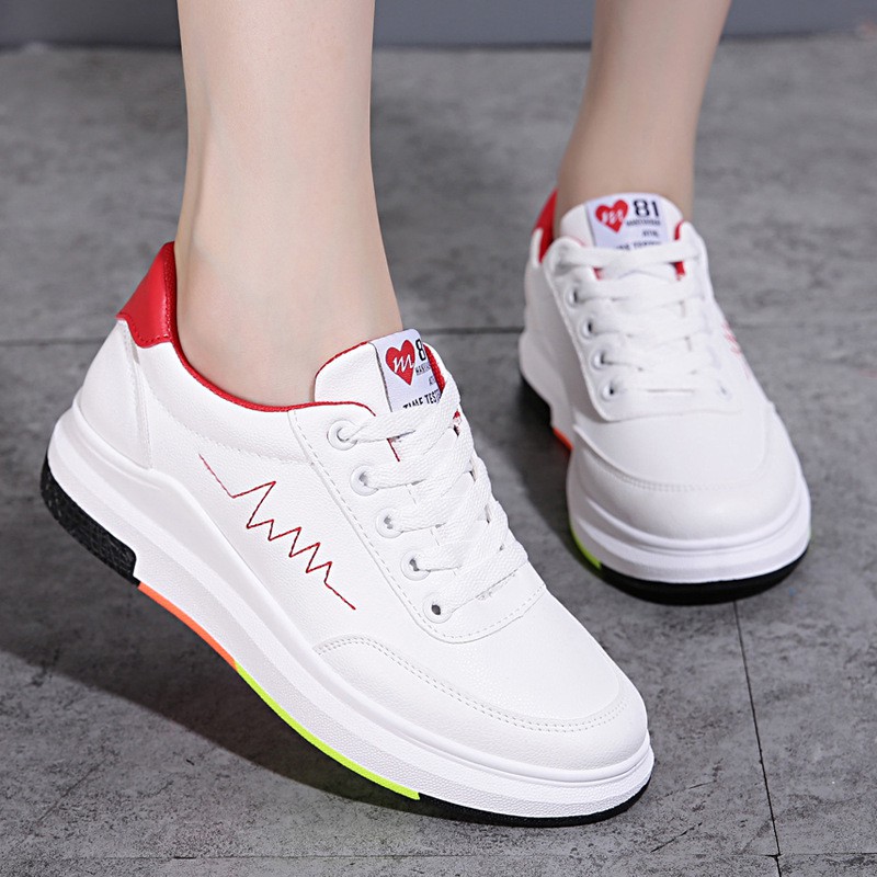 Sepatu Olahraga Putih Import Wanita Sneakers Cewek bertapak rainbow Sepatu Tali Perempuan SP-057