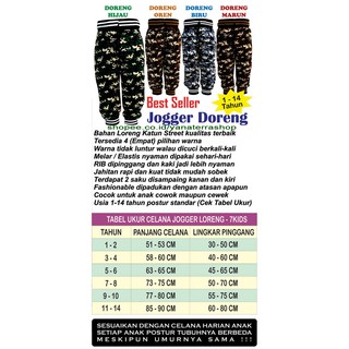 7KIDS Celana Panjang Anak jogger Army Loreng usia 1 14 th 7KIDS Celana Panjang Anak jogger Army Loreng usia 1 14 th