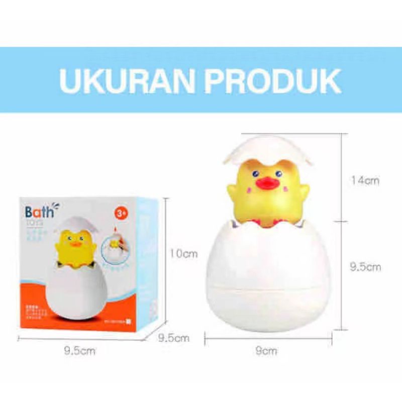 Mainan Mandi Anak Bayi Telur Semprot Air Floating Egg Bath Toys