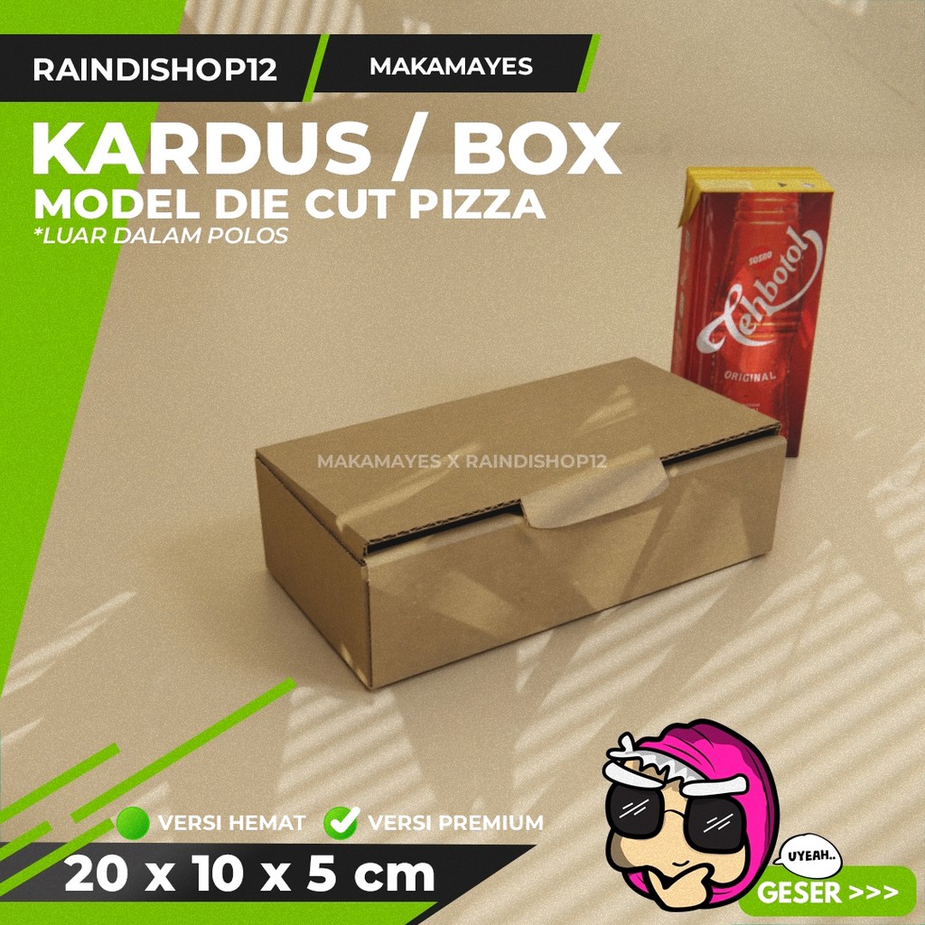 

(MIN 10 PCS) BOX 20 X 10 X 5 CM KARDUS DIE CUT PIZZA KEMASAN PACKAGING KADO