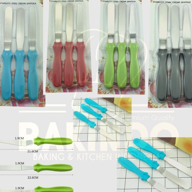 

DISCOUNT BAKINDO Spatula Buttercream 3IN1 Icing Cream Dekorasi Cake Kue FLASH SHOP