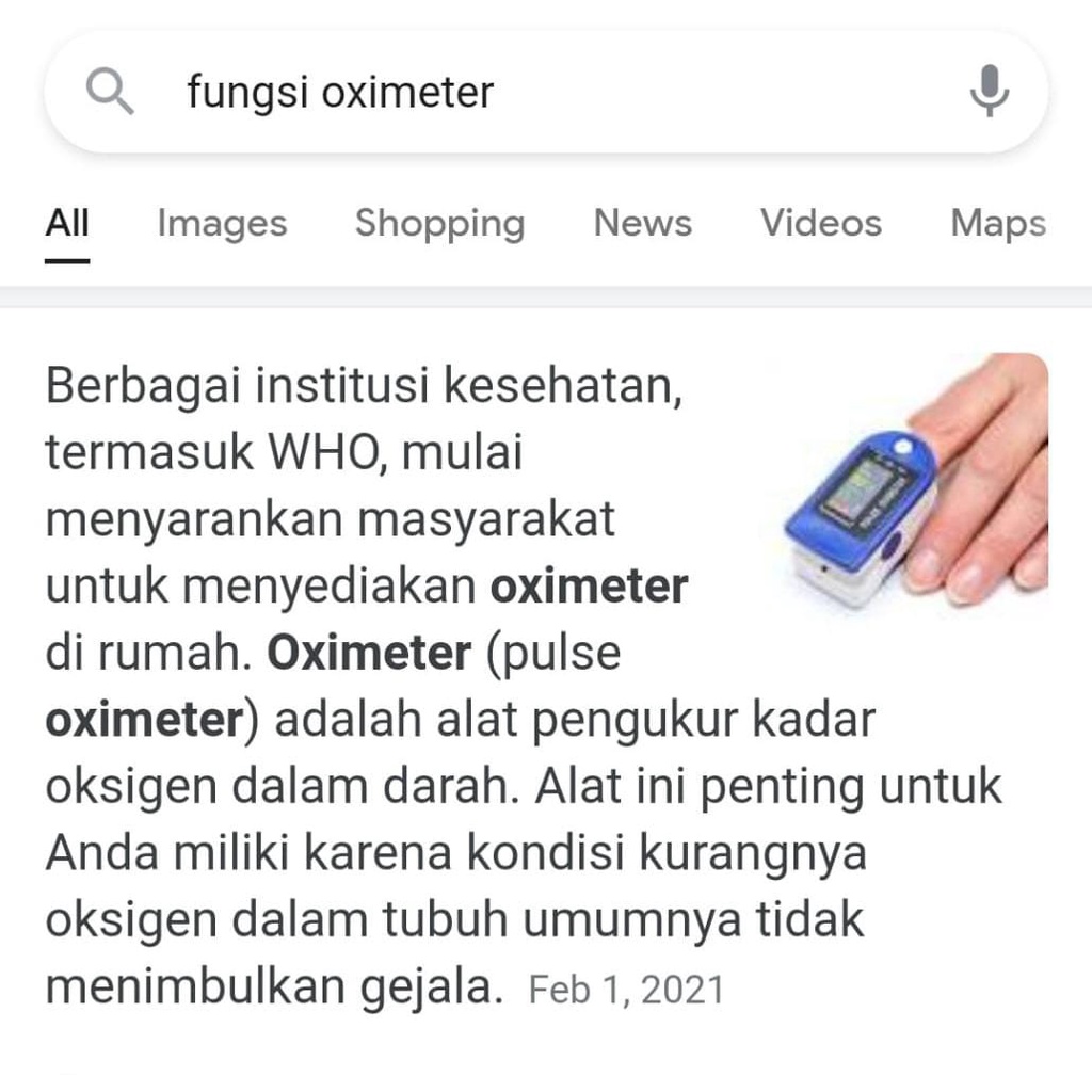 OXIMETER ALAT PENGUKUR KADAR OXIGEN