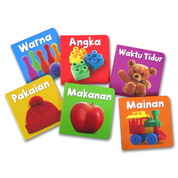 [GinukGinuk] Bilingual My Little Library Kata Pertamaku (Bhs Indonesia & English) 1 box isi 6 board books-2