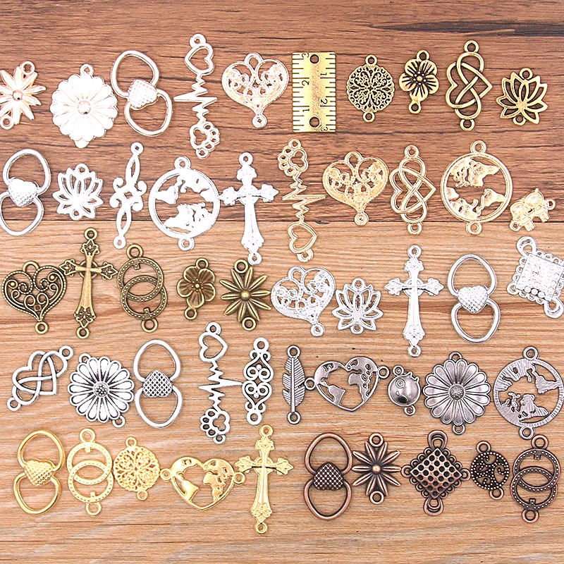 20pcs Konektor Perhiasan Handmade Diy Bahan Metal Alloy Charms