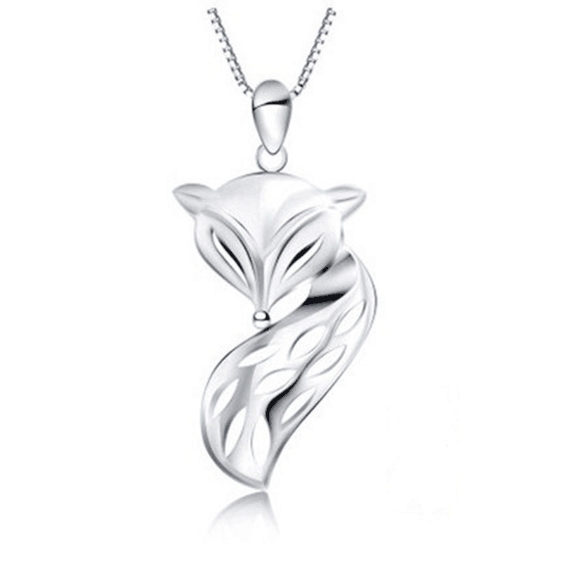 [Ready Stock]Fashion Fox Pendant Plated S925 Sterling Silver Necklace