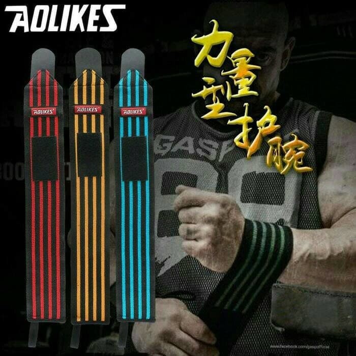 1 Pcs AOLIKES 1539 60*8 cm Wrist Wrap Strap Hand Support Lifting Sarung Tangan Gym Fitness