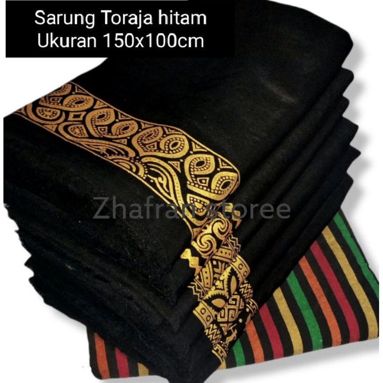Sarung Toraja hitam/sarung hitam toraja/Sarung/ ukuran panjang 150 cm
