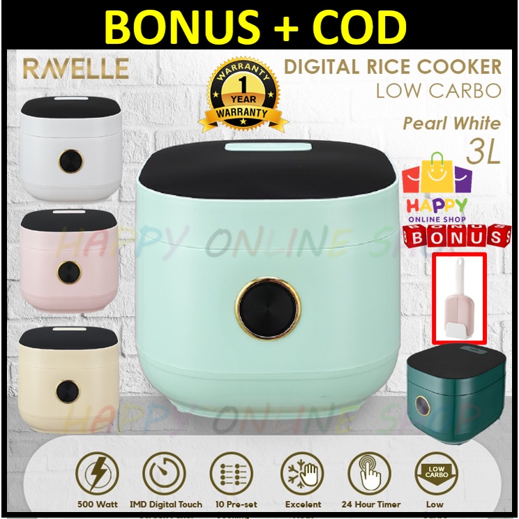 RAVELLE Low Carb Rice Cooker - Rice Cooker Low Carbo - Rendah Gula atau Karbo