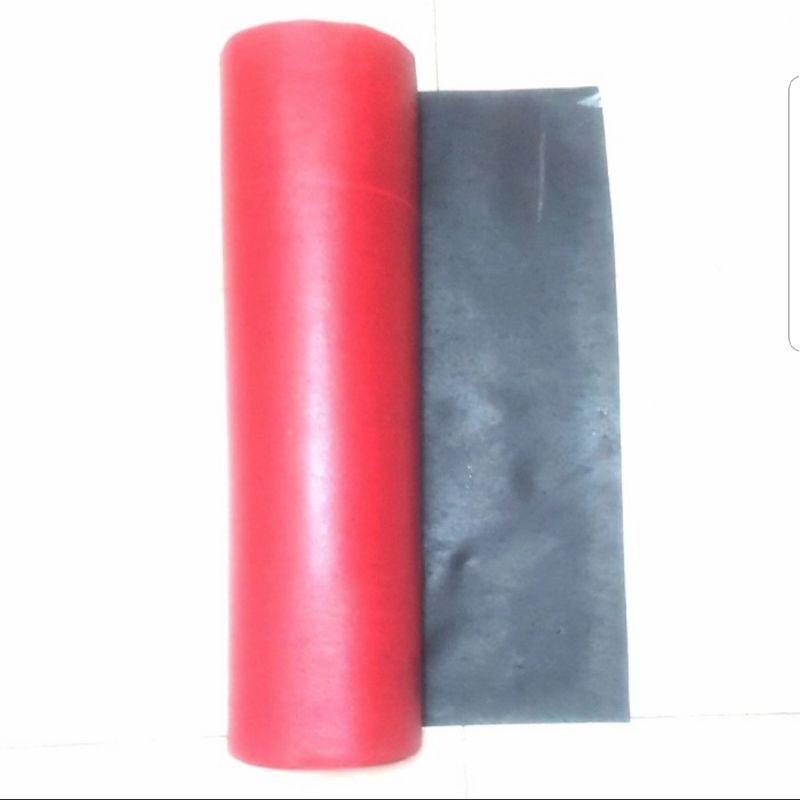 Karpet talang air 110 cm merah hitam tebal, harga per meter
