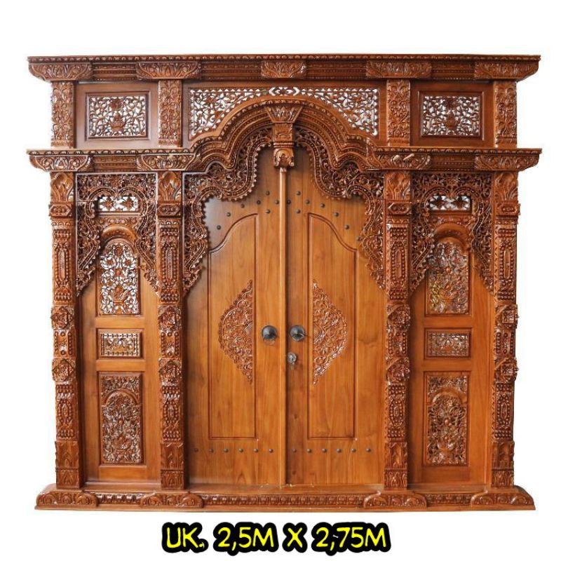 pintu gebyok jati ukir Jepara kusen pintu jendela rumah jati