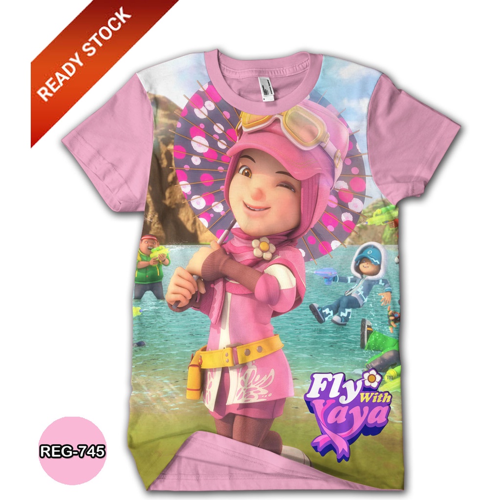 Kaos Boboiboy Yaya 3D Baju Anak Boboiboy Perempuan Trendy dan Terlaris #REG-745