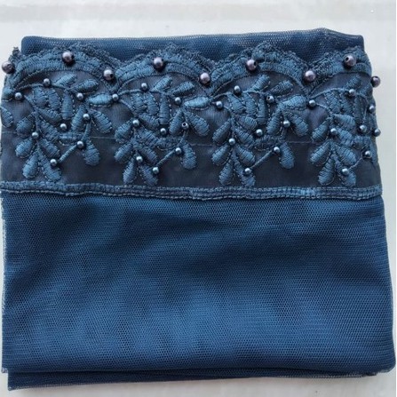 Veil Pengantin Renda Mutiara / Slayer Pengantin Renda Mutiara-NAVY