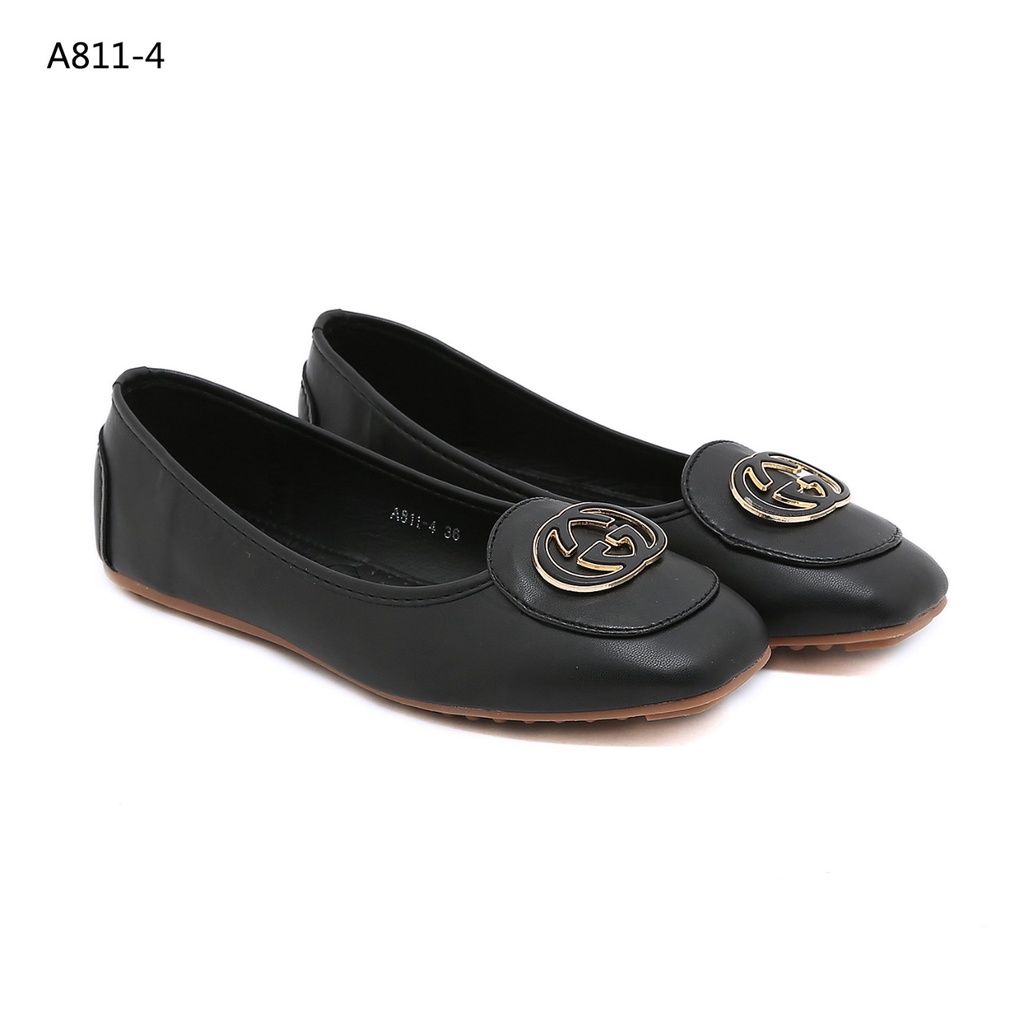 GC Leather Double G Ballet Flat Shoes #A811-4